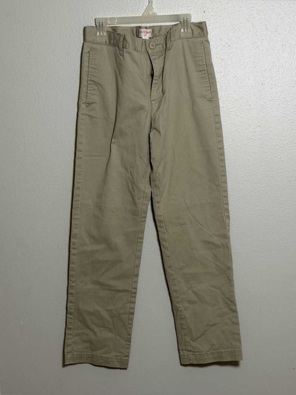 Cat & Jack Kids Girl Classic Khaki/Tan Straight Chino Pants School Uniform 14
